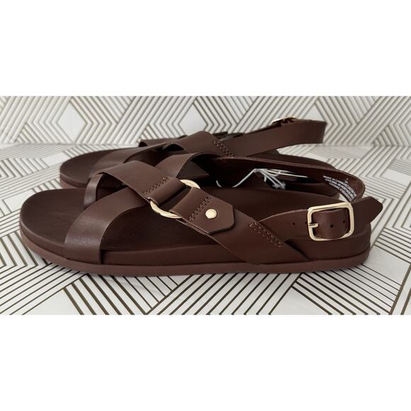 Old Navy Women’s Strappy O-Ring Sandals Brown Size 7 NWT - Picture 4 of 8